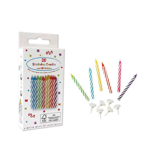 Gekleurde Kaarsen 20st van Procos koop je bij Partywinkel