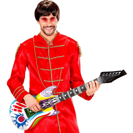 Gekleurde Nep Gitaar Opblaasbaar 1,07m van Widmann koop je bij Partywinkel