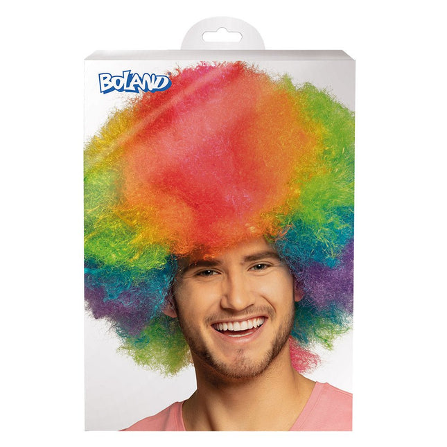 Gekleurde Pruik Afro Clown van Boland koop je bij Partywinkel