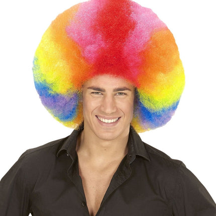 Gekleurde Pruik Afro Extra Groot van Widmann koop je bij Partywinkel