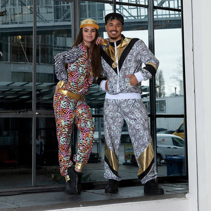 Gekleurde Trainingspak Fout Dames Dierenprint van Boland koop je bij Partywinkel