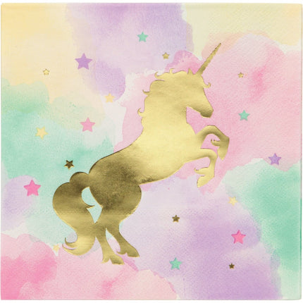 Gekleurde Unicorn Servetten 33cm 16st van Creative Converting koop je bij Partywinkel