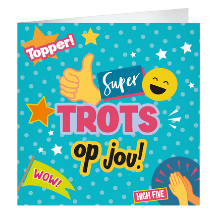Gekleurde Wenskaart Topper 23cm - Partywinkel - 8716764239557