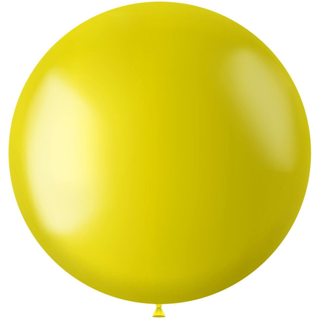 Gele Ballon Metallic Zesty Yellow 80cm van Folat koop je bij Partywinkel
