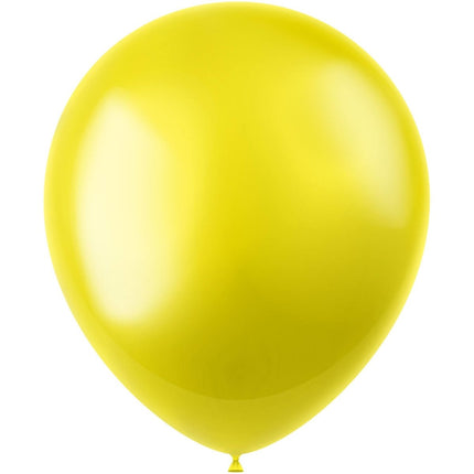 Gele Ballonnen Metallic Zesty Yellow 33cm 100st van Folat koop je bij Partywinkel