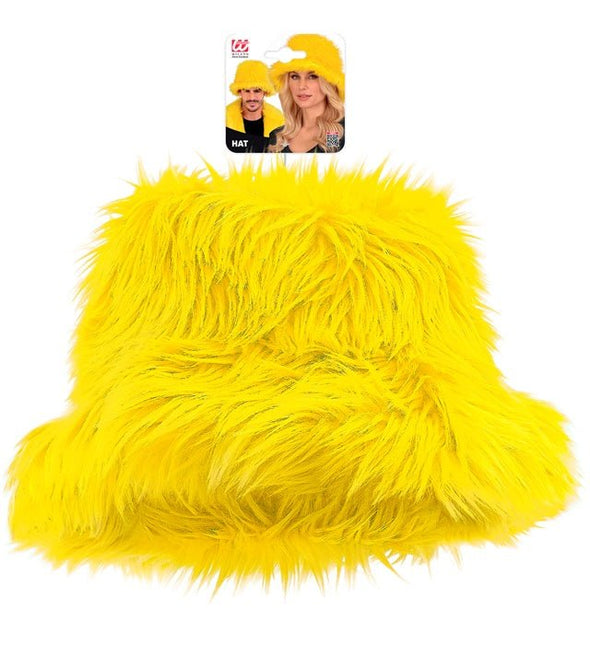 Gele Bucket Hat Pluche van Widmann koop je bij Partywinkel