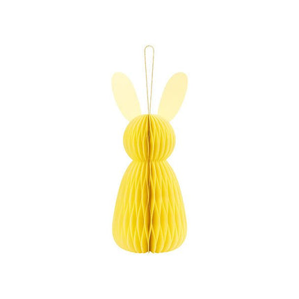 Gele Honeycomb Konijn 30cm van Partydeco koop je bij Partywinkel