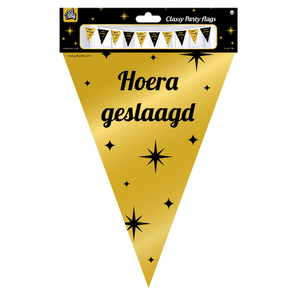 Geslaagd Slinger Zwart Goud 10m - Partywinkel - 8716764234217