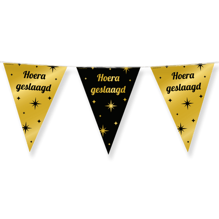 Geslaagd Slinger Zwart Goud 10m - Partywinkel - 8716764234217