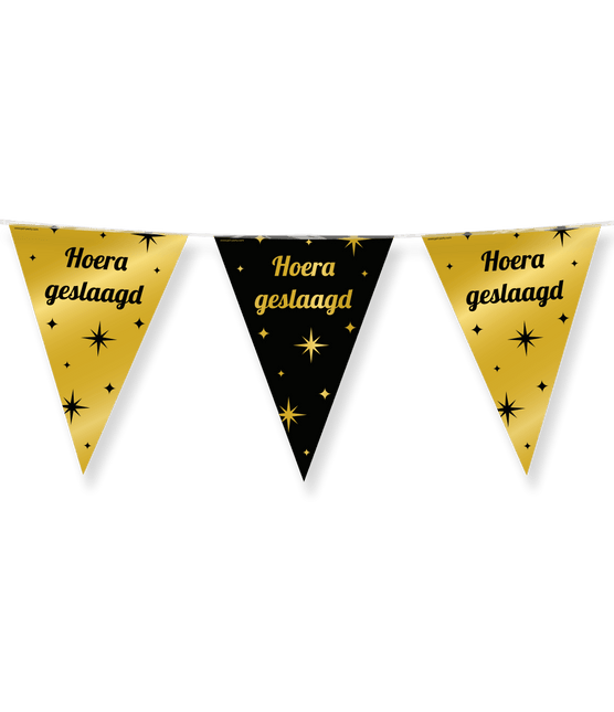 Geslaagd Slinger Zwart Goud 10m - Partywinkel - 8716764234217