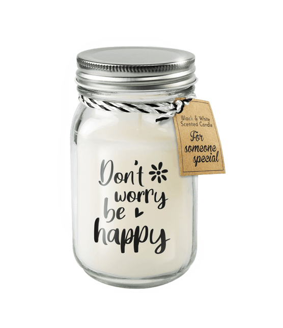 Geurkaars Don'T Worry Be Happy 14cm van Paper Dreams koop je bij Partywinkel