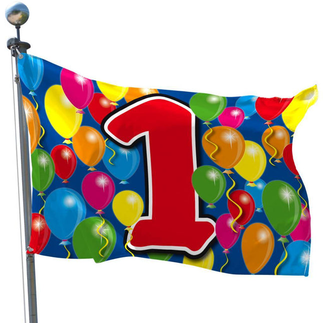 Gevelvlag 1 Jaar 90cm - Partywinkel - 8714572045704