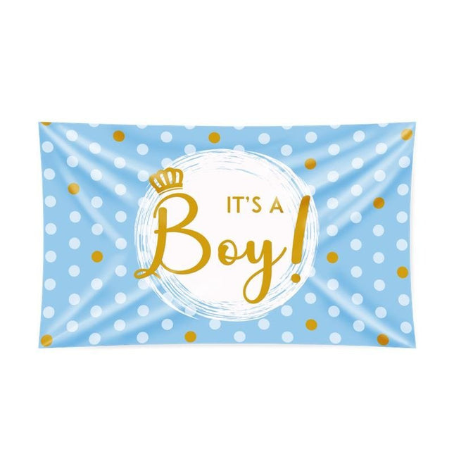 Gevelvlag It'S A Boy! 1,5m van Paper Dreams koop je bij Partywinkel