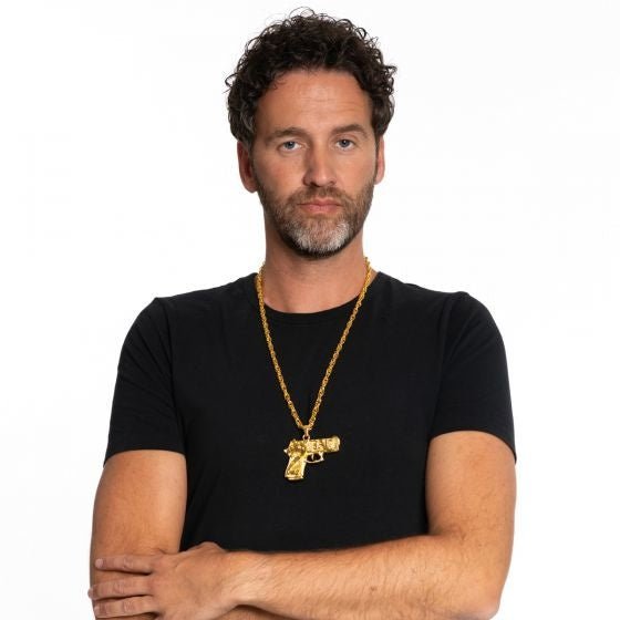 Geweren Ketting Goud van Partychimp koop je bij Partywinkel