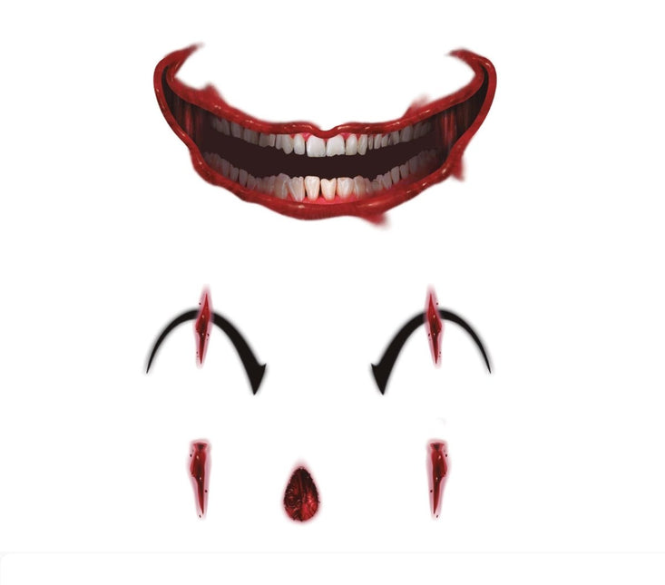 Gezicht Stickers Clown 30x14 cm van Fiestas Guirca koop je bij Partywinkel