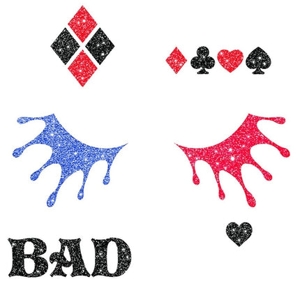 Gezicht Stickers Harley Quinn Glitter 20cm van Fiestas Guirca koop je bij Partywinkel