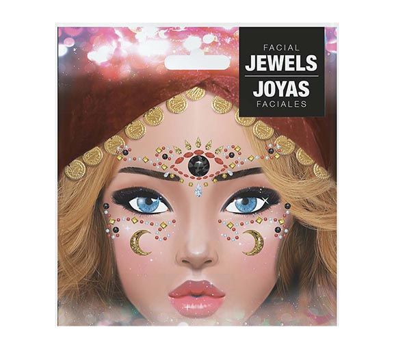 Gezicht Stickers Juwelen van Fiestas Guirca koop je bij Partywinkel
