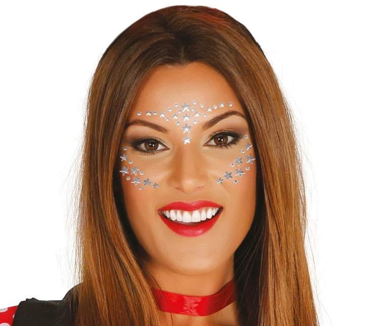 Gezichts Dianantjes Ster Zilver van Fiestas Guirca koop je bij Partywinkel