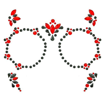 Gezichtsdecoratie Dag van De Doden Rood/Zwart van Widmann koop je bij Partywinkel
