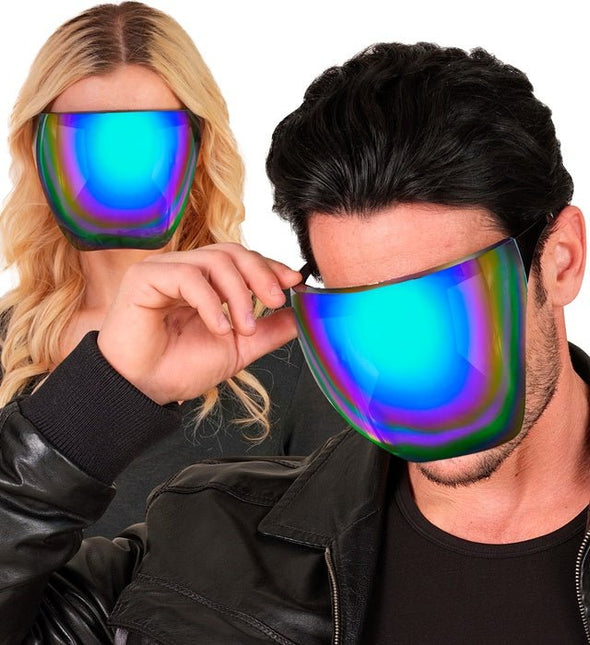Gezichtsscherm Spiegellens Blauw/Paars van Widmann koop je bij Partywinkel