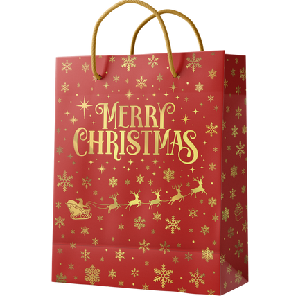 Geschenktüte L - Frohe Weihnachten Rot