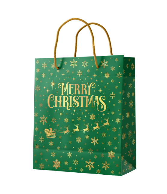 Geschenktüte M - Frohe Weihnachten grün