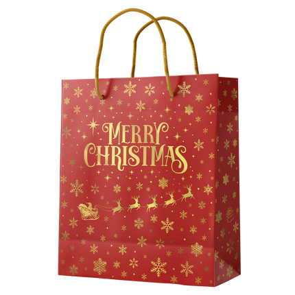 Geschenktüte M - Frohe Weihnachten Rot