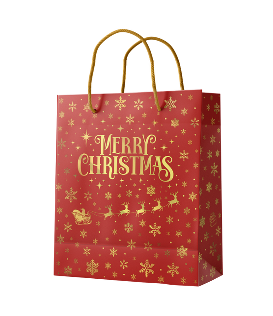 Geschenktüte M - Frohe Weihnachten Rot