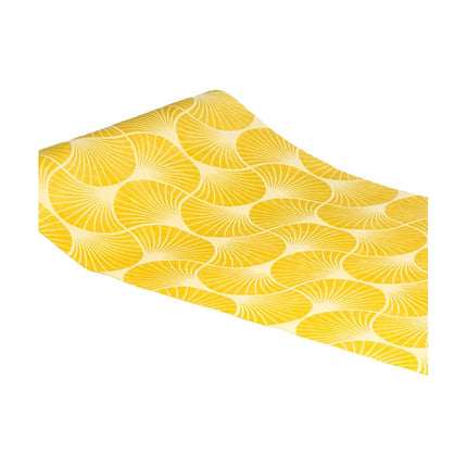 Gelber Tischläufer Gingko Print 3m
