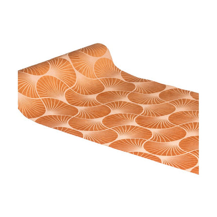 Orange Tischläufer Gingko Print 3m