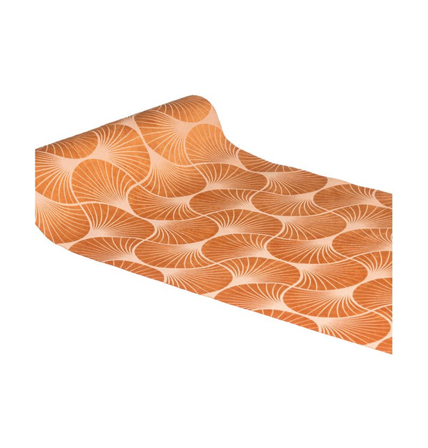 Orange Tischläufer Gingko Print 3m