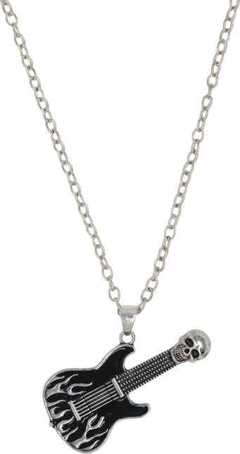 Gitaar Ketting Zwart Zilver van Fiestas Guirca koop je bij Partywinkel
