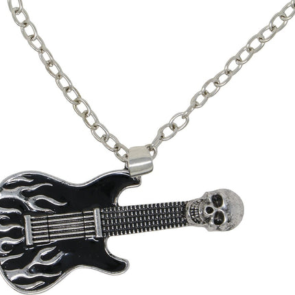 Gitaar Ketting Zwart Zilver van Fiestas Guirca koop je bij Partywinkel