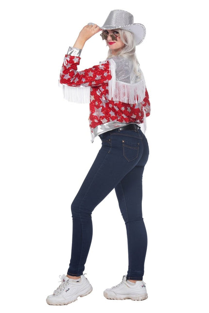 Glamorous pailletten jasje sterren - Partywinkel - 8720059067329
