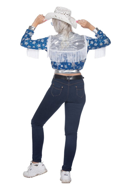 Glamorous pailletten jasje sterren - Partywinkel - 8720059067398