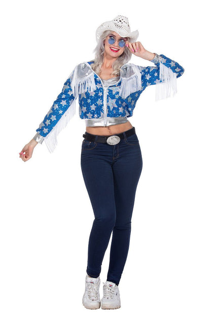 Glamorous pailletten jasje sterren - Partywinkel - 8720059067398