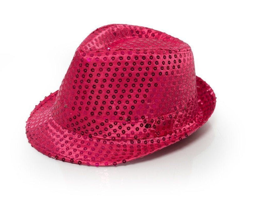 Glitter Hoed Fuchsia van Partychimp koop je bij Partywinkel