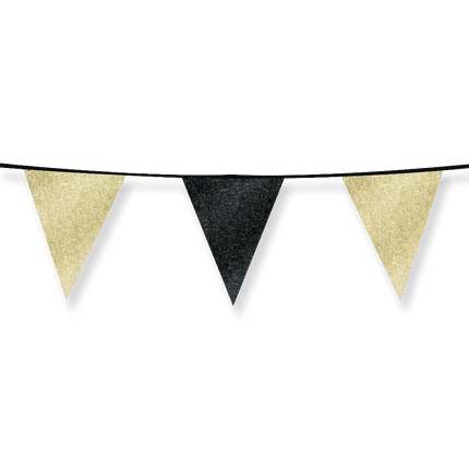 Gold Schwarz Girlande Glitter 6m