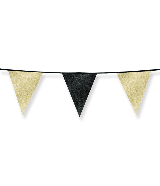 Gold Schwarz Girlande Glitter 6m