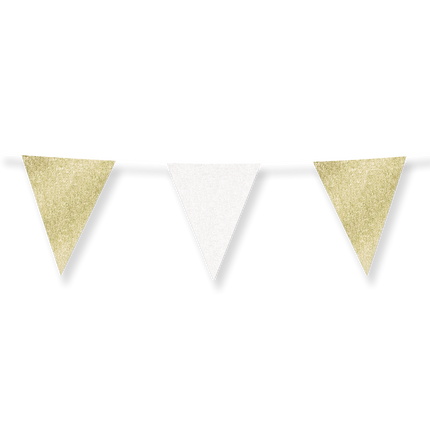 Gold Weiß Girlande Glitter 6m