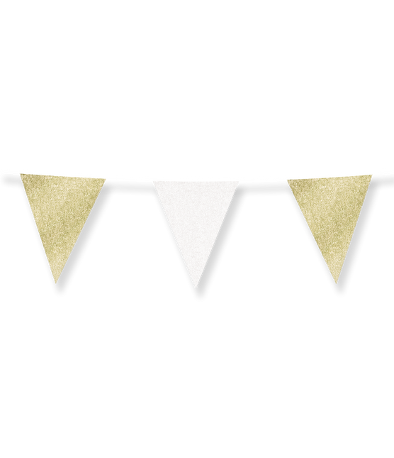 Gold Weiß Girlande Glitter 6m