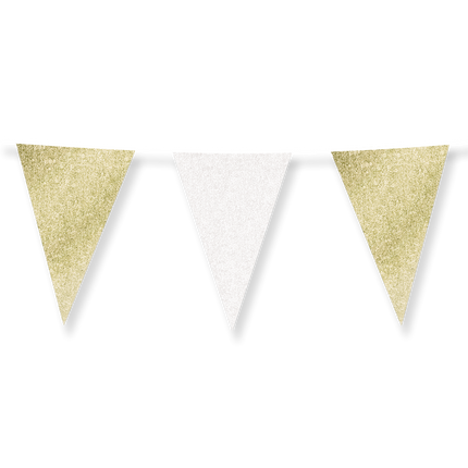 Gold Weiße Girlande 6m