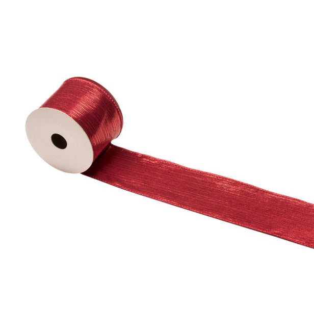 GLÄNZEND ROTE LOOM-LINTA 6,3 CM X 3 M