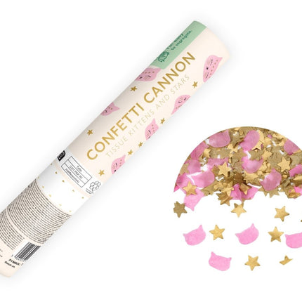 Goud Roze Confetti Kanon 20cm van Partydeco koop je bij Partywinkel