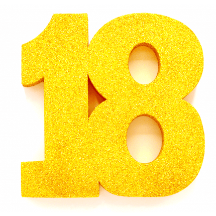 Goud Tafeldecoratie Cijfer 18 Glitter 20,5cm van WeFiesta koop je bij Partywinkel