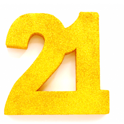 Goud Tafeldecoratie Cijfer 21 Glitter 20,5cm van WeFiesta koop je bij Partywinkel