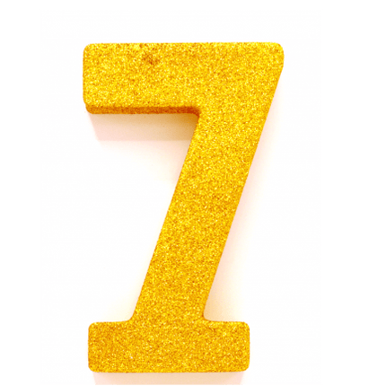 Goud Tafeldecoratie Cijfer 7 Glitter 20,5cm van WeFiesta koop je bij Partywinkel