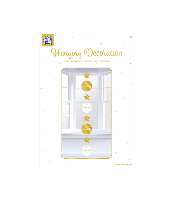 Goud Witte Hangdecoratie Congrats 17cm van Paper Dreams koop je bij Partywinkel