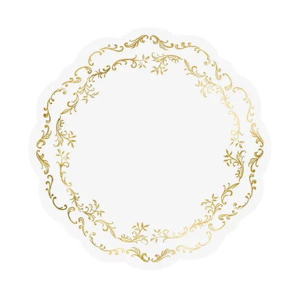 Goud Witte Placemats 35,5cm 6st van Partydeco koop je bij Partywinkel