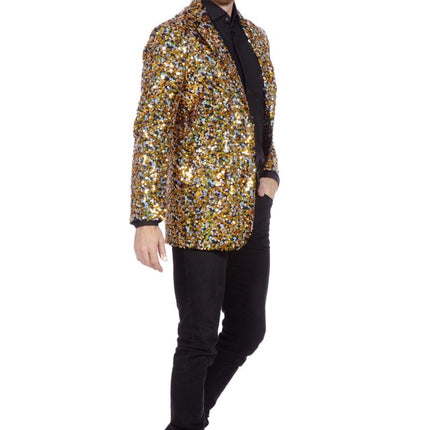 Goud Zilveren Blazer Heren Pailletten van Wilbers & Wilbers koop je bij Partywinkel